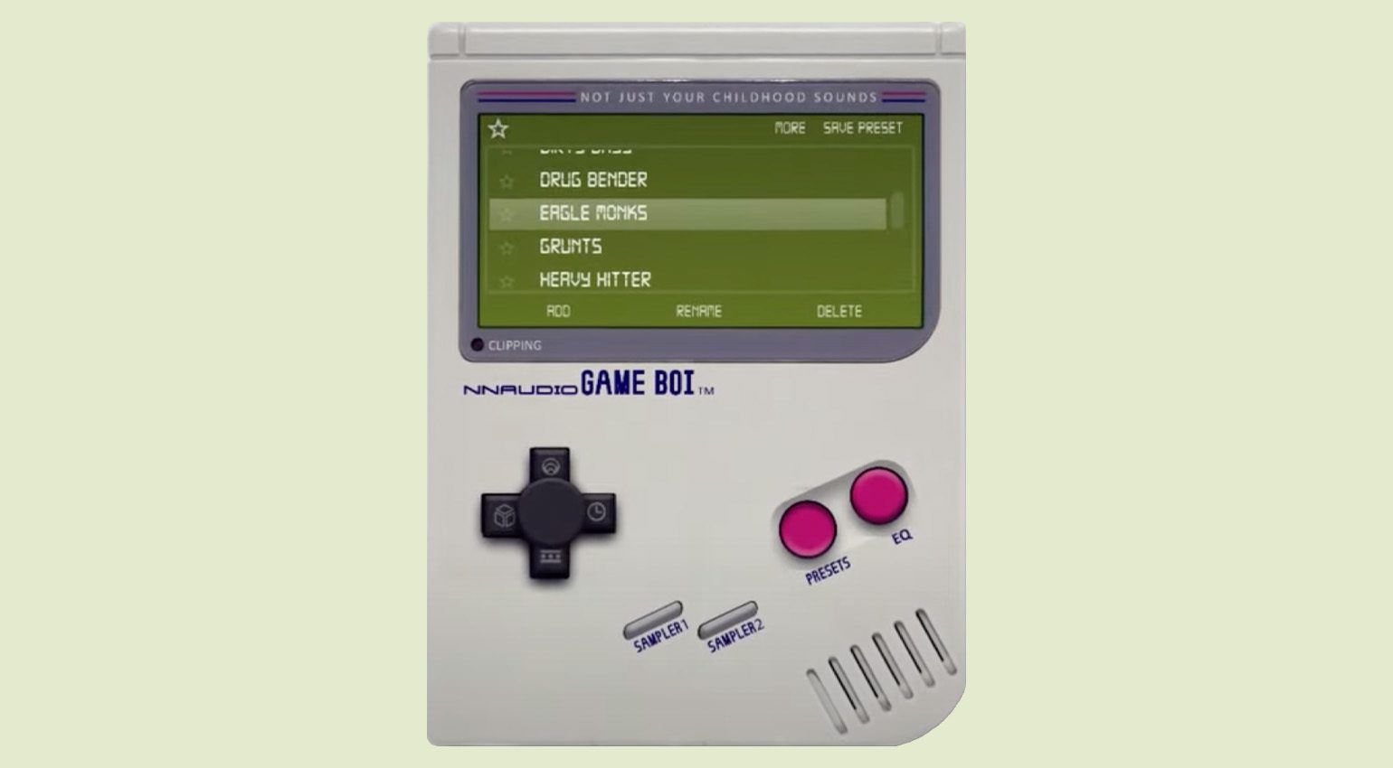 L’interfaccia grafica di NN Audio Game Boi