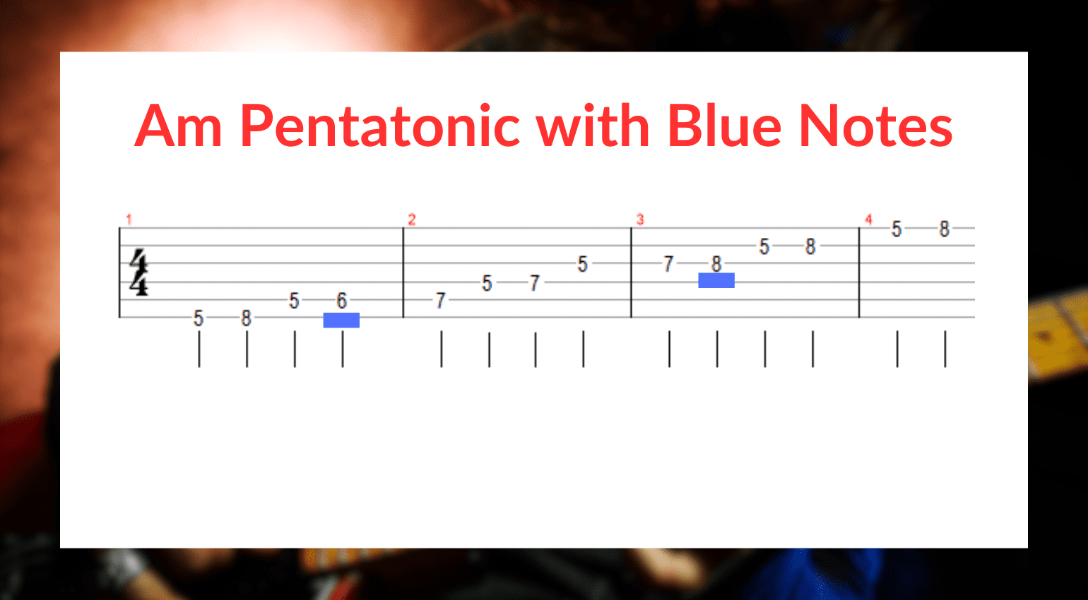 Am scala pentatonica con blue notes