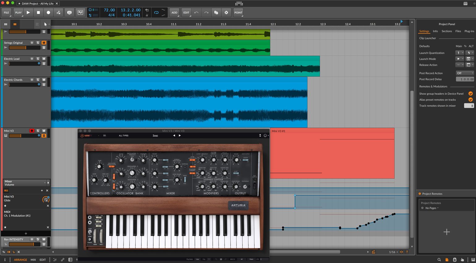 DAWproject – Bitwig Studio – Stesso progetto