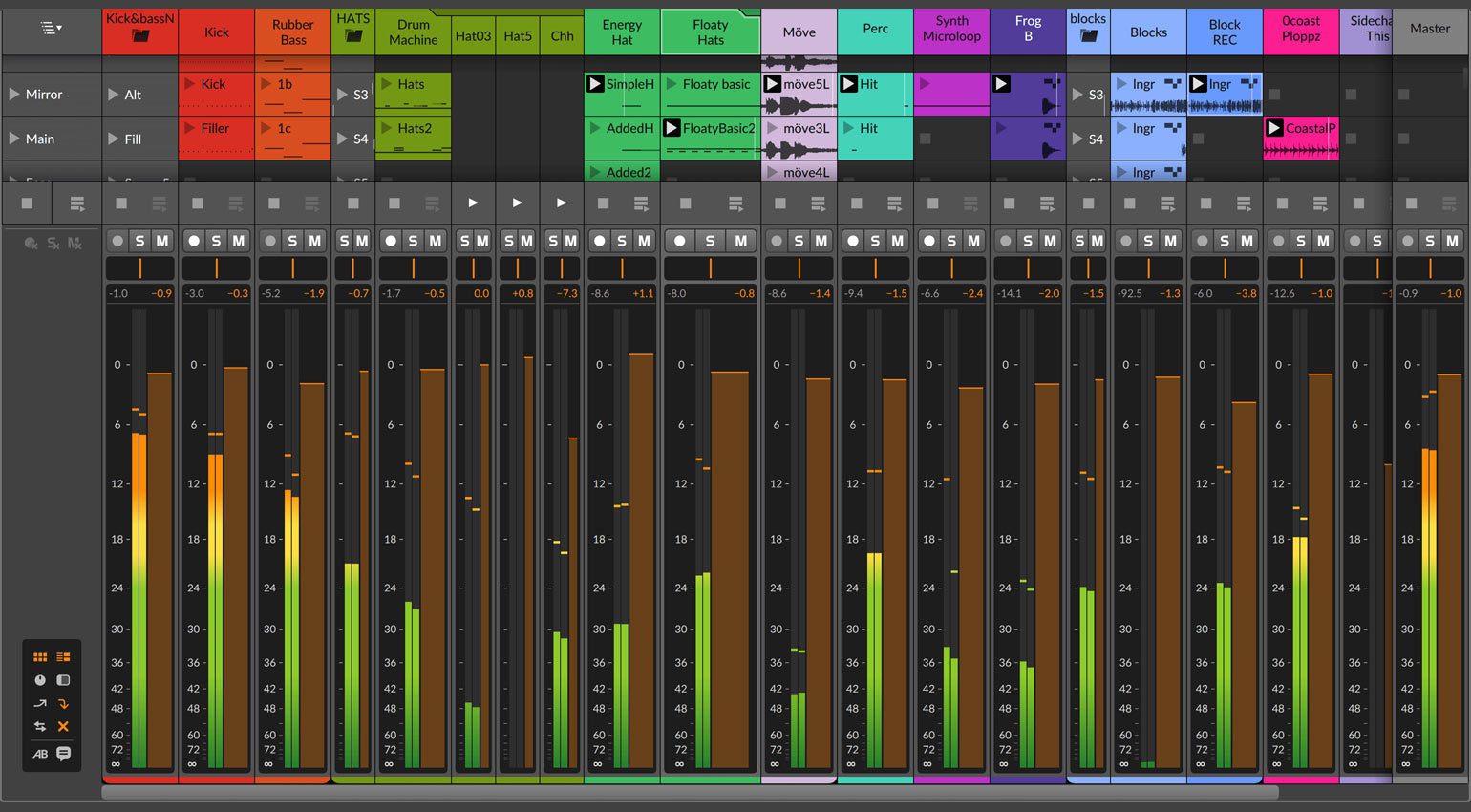 Bitwig Studio 5.1 mixer