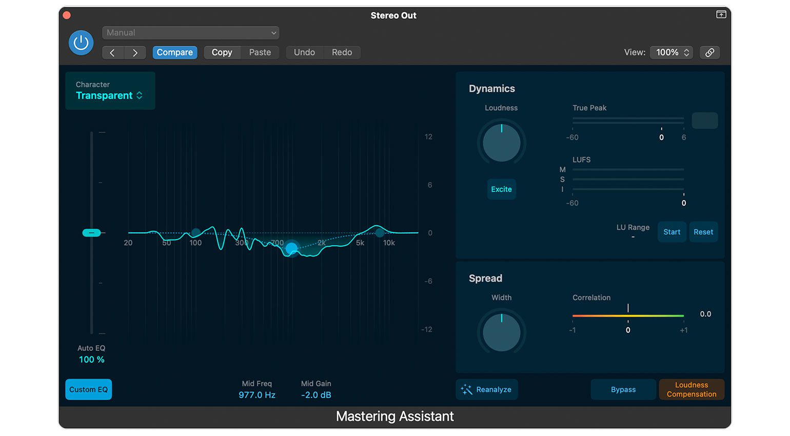 Il nuovo Mastering Assistant di Logic