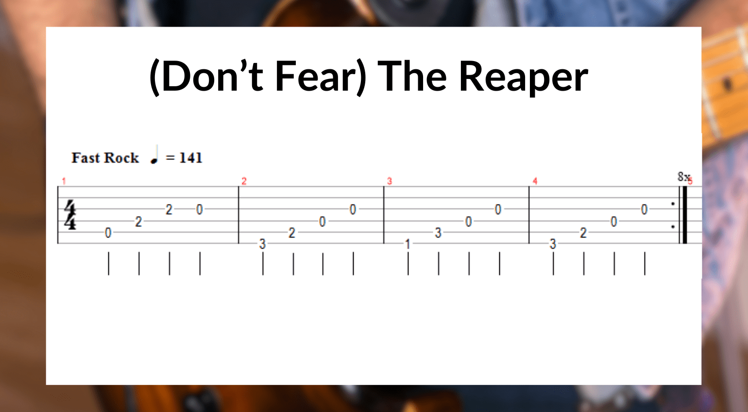 Riff per Halloween – (Don’t Fear) The Reaper