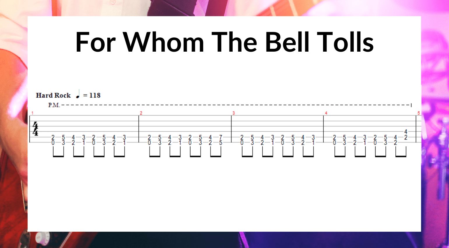 Power Chords per chitarra - For Whom The Bell Tolls