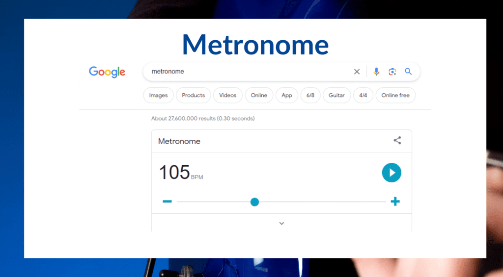 Esercizi di Plettrata – Ricerca su Google di un metronomo