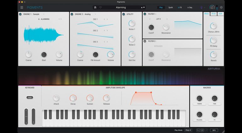 Arturia Pigments 5, schermata Play