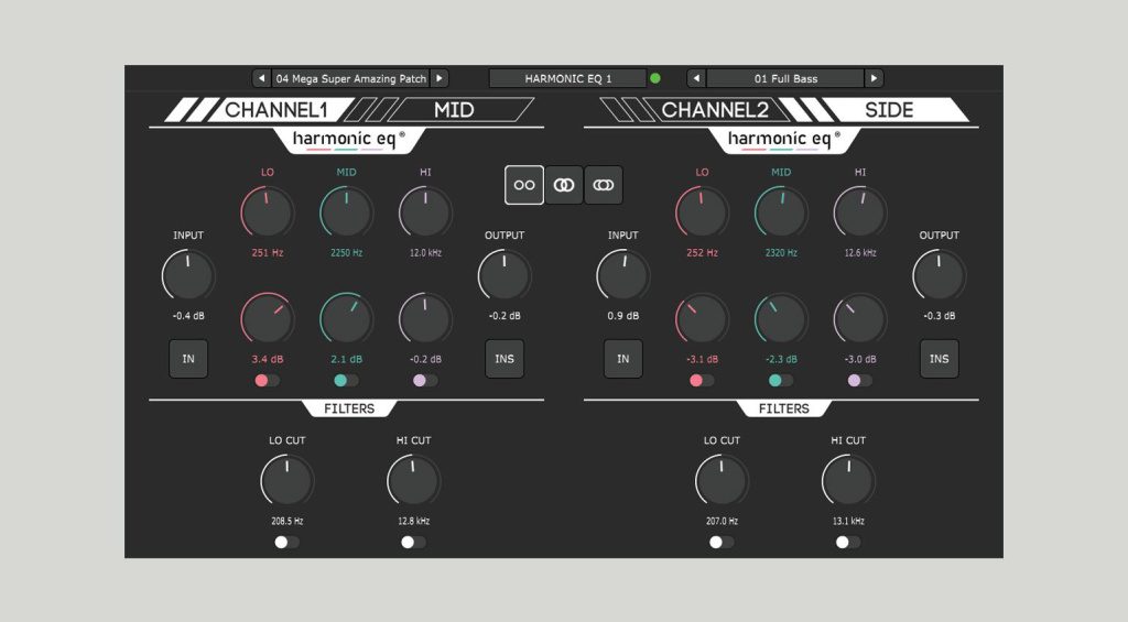 L'equalizzatore parametrico a 3 bande può essere controllato anche tramite un plug-in