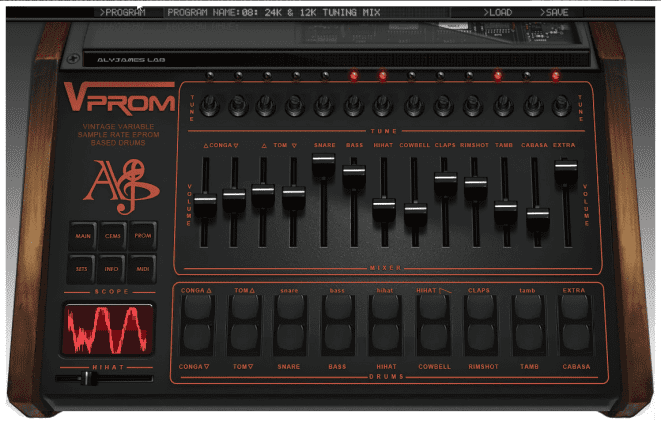 L'eccellente VProm di Aly James Lab, una fantastica emulazione di LM-1/LinnDrum a livello di EPROM.