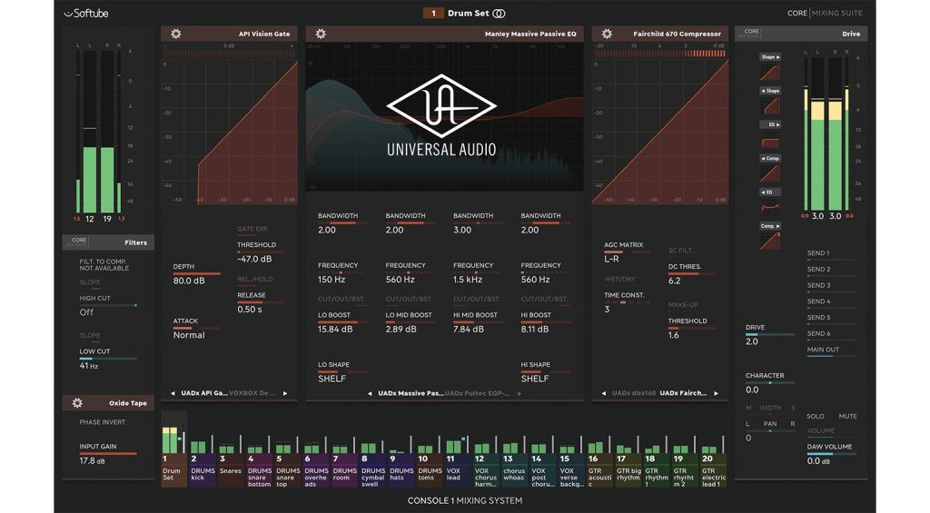 Console 1 con i plugin UAD