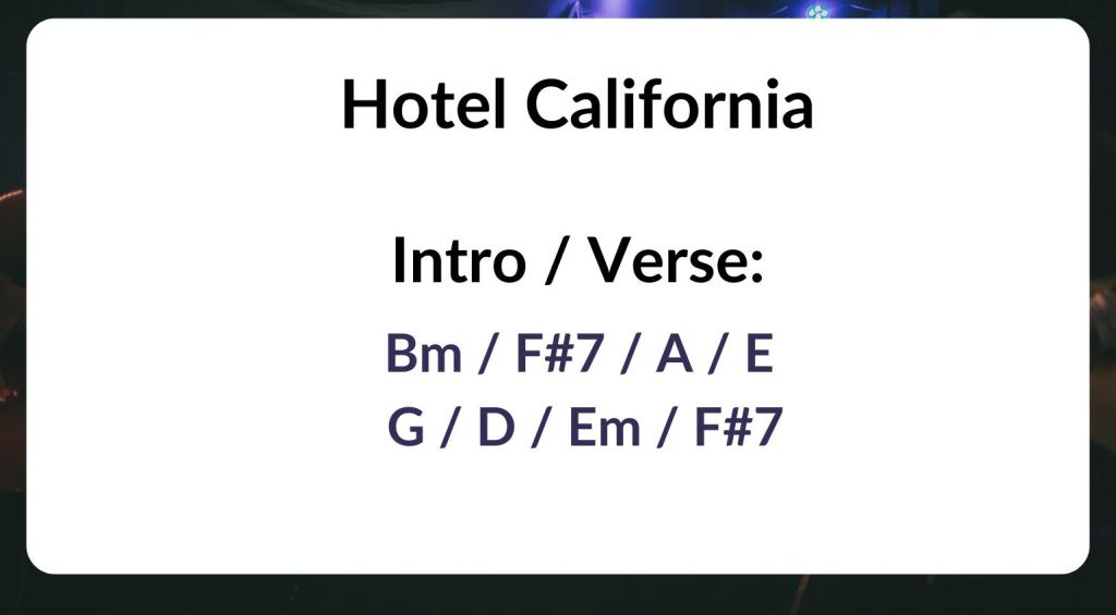 Le strutture delle canzoni - Accordi arpeggiati di Hotel California