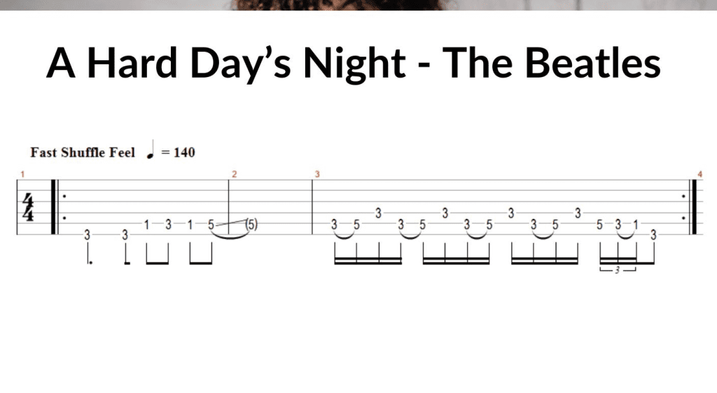 Assoli di chitarra per principianti - A Hard Day’s Night, Prima ottava