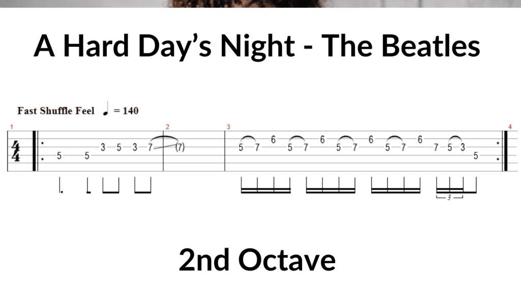 Assoli di chitarra per principianti - A Hard Day’s Night, Seconda ottava