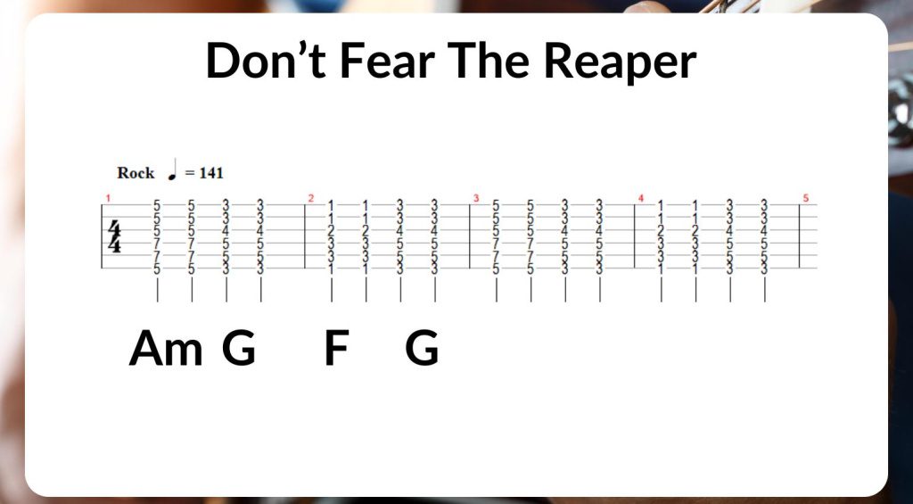 Canzoni con accordi con barré - Don't Fear The Reaper