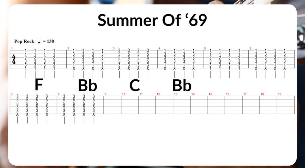 Canzoni con accordi con barré - Bridge di Summer Of '69