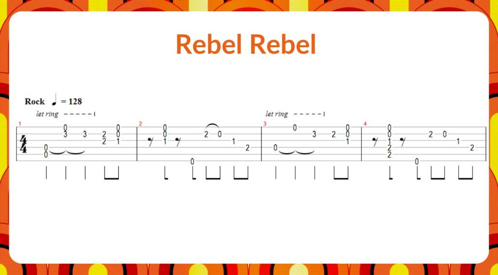 Riff di chitarra anni '70 - Rebel Rebel