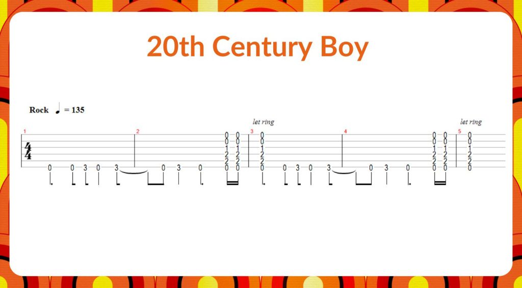 Riff di chitarra anni '70 - 20th Century Boy