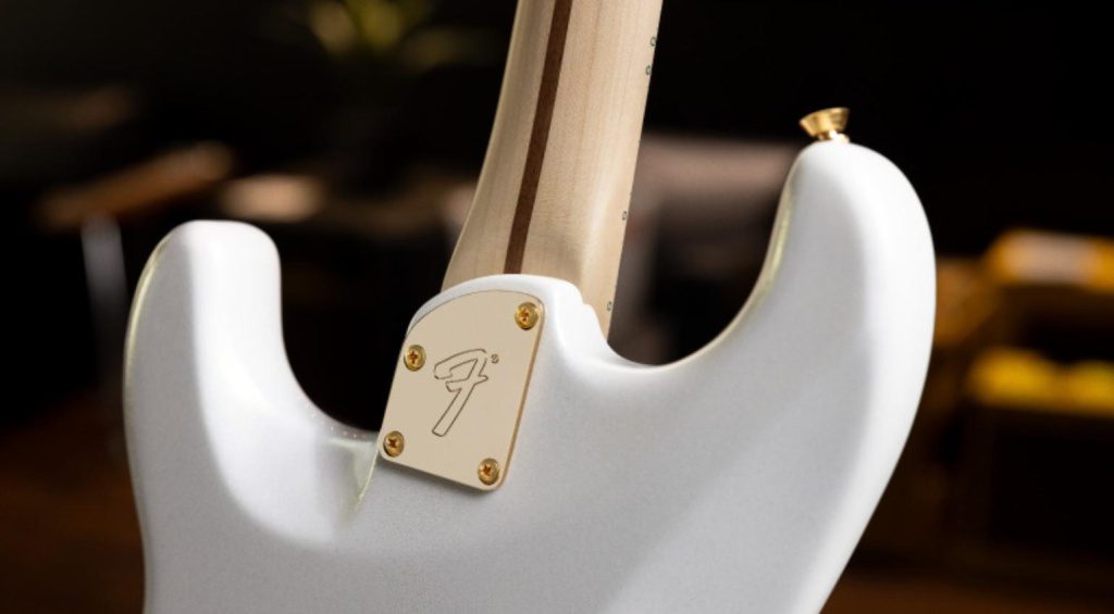 Fender Stratocaster H.E.R. con particolari dorati