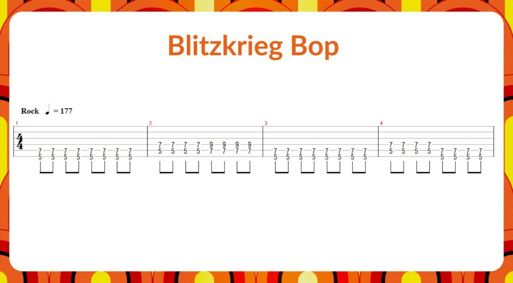 Riff di chitarra anni '70 - Blitzkrieg Bop