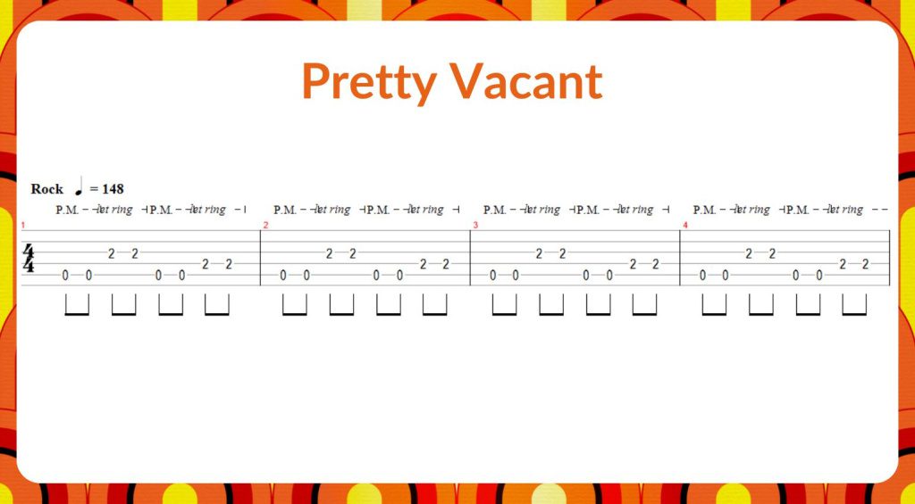 Riff di chitarra anni '70 - Pretty Vacant