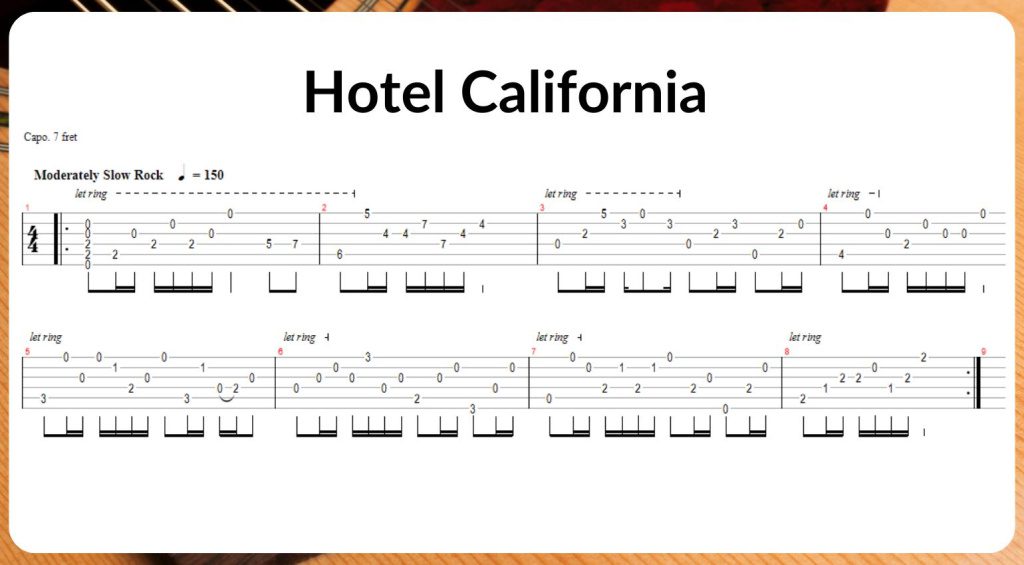 Riff di chitarra a 12 corde - Hotel California