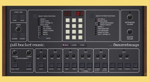 Full Bucket Music DrumTraqs: emulazione GRATUITA della Drum Machine di Sequential DrumTraks