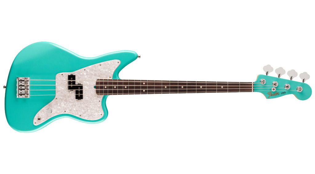 Fender Mark Hoppus Jag Bass in Finitura Sea Foam Green