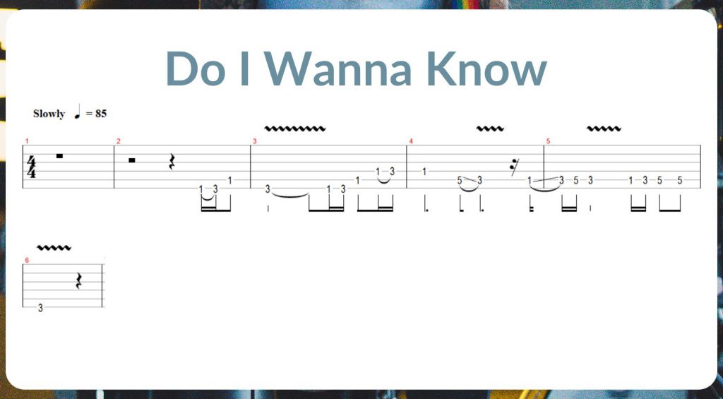 Riff di chitarra indie - Do I Wanna Know