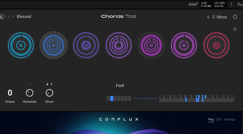 Il tool per gli accordi funziona con gli strumenti di Kontakt