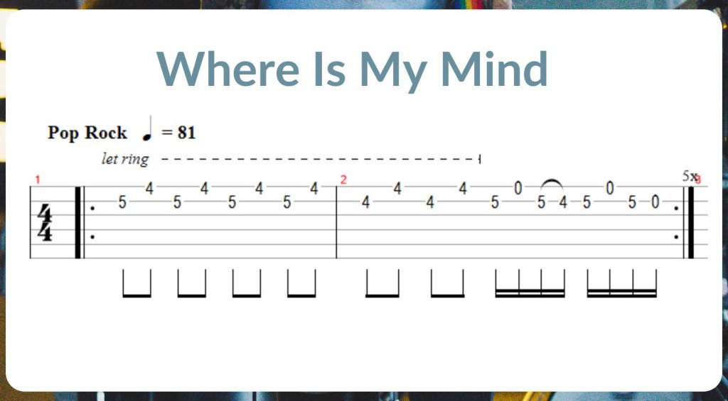 Riff di chitarra indie - Where Is My Mind