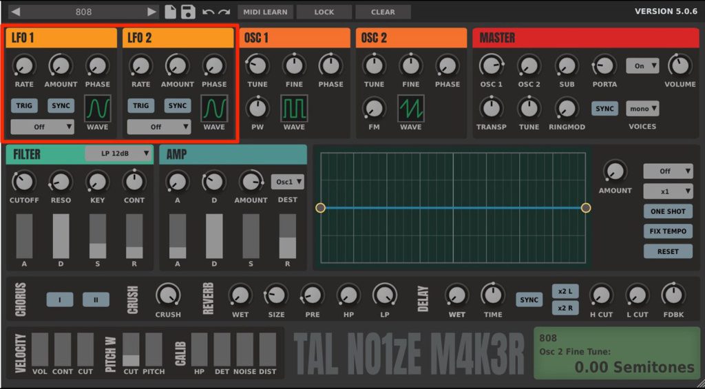 TAL-NoiseMaker ha due LFO