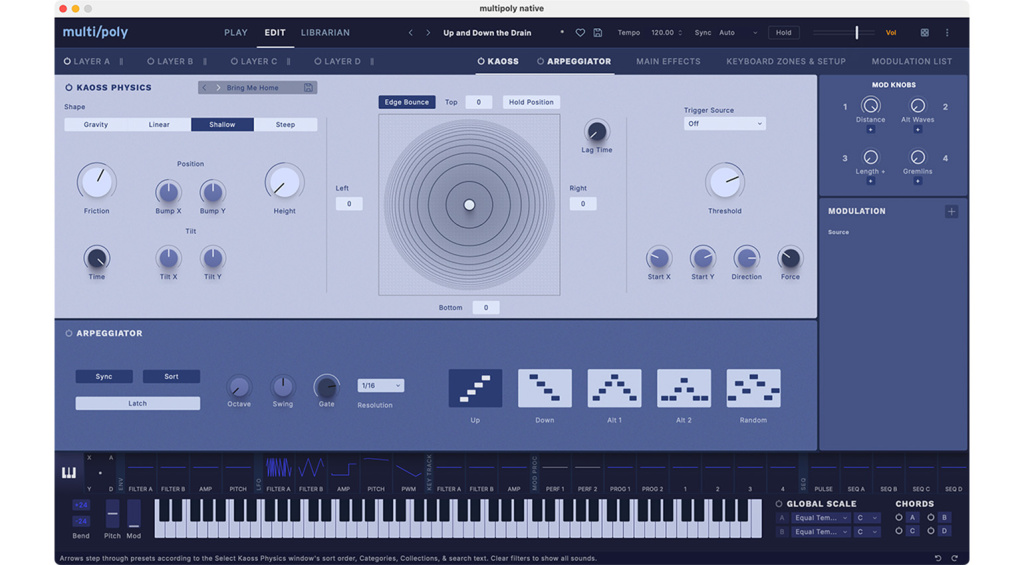 Korg multi/poly native: Kaoss Physics