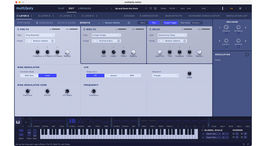 Korg multi/poly native: effetti