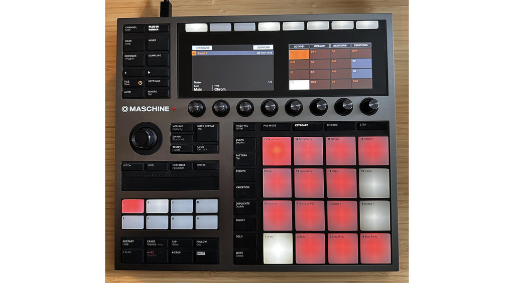 Maschine+ in modalità User Chords