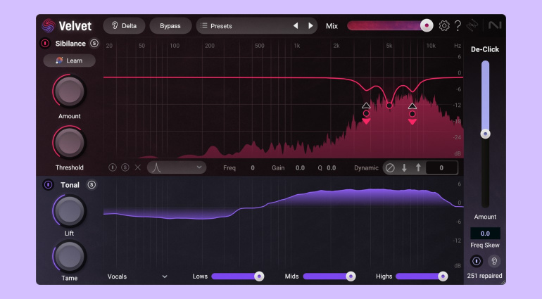 iZotope Velvet: il nuovo con De-Essing intelligente