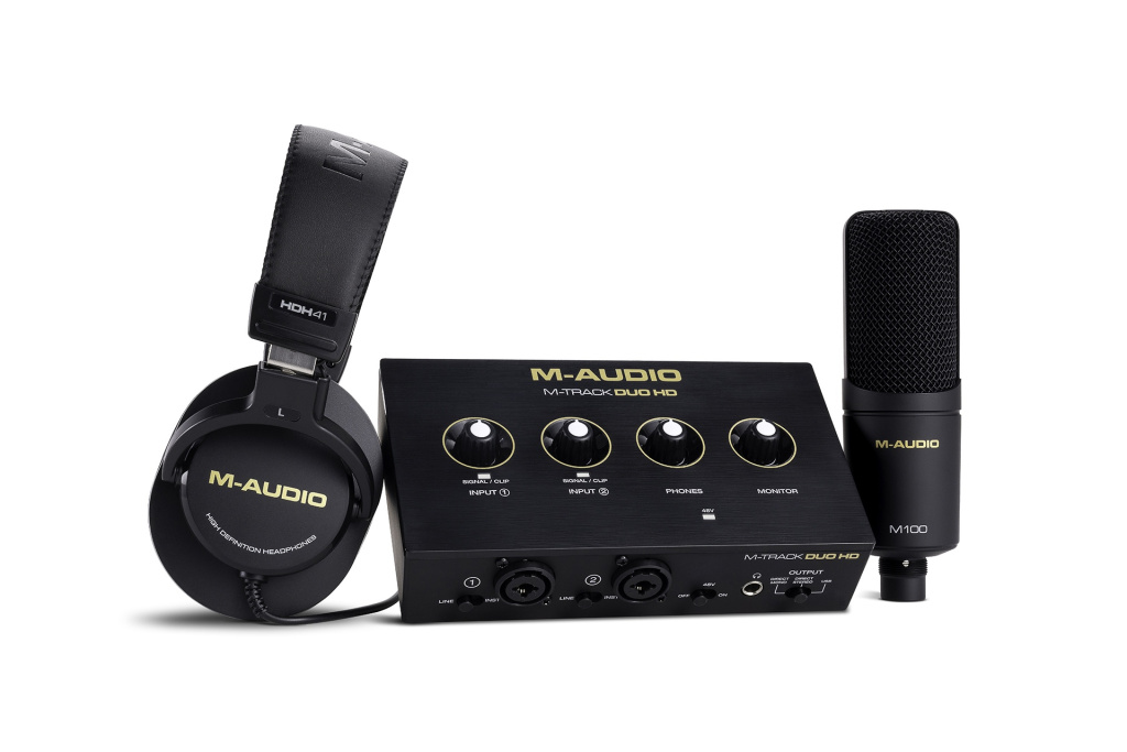 Disponibile anche l'M-Track Duo HD Producer Pack che include microfono e cuffie