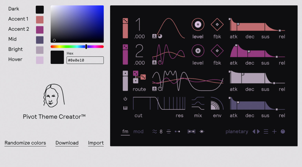 Theme Editor di Pivot
