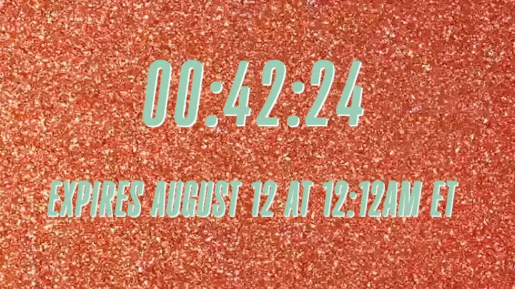Il countdown apparso sulla pagina di Taylor Swift