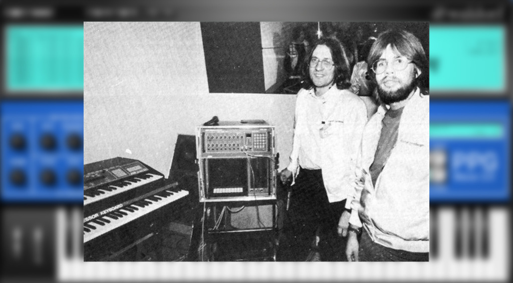 Wolfgang Palm e Wolfgang Düren nel 1983 con il Wave 2.2, Waveterm e Processor Keyboard